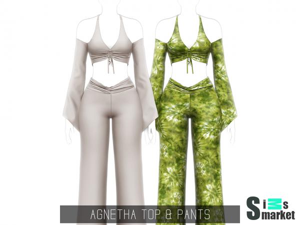 Костюм agnetha by simpliciaty для Симс 4. Скачать мод