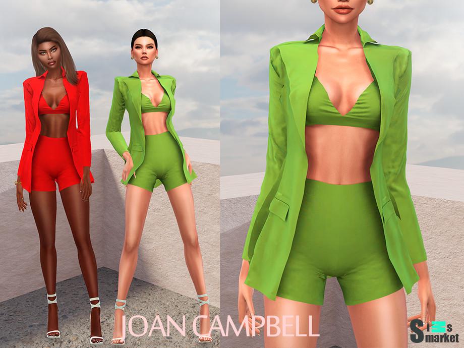 Костюм Andrea by Joan Campbell Beauty для Симс 4. Скачать мод