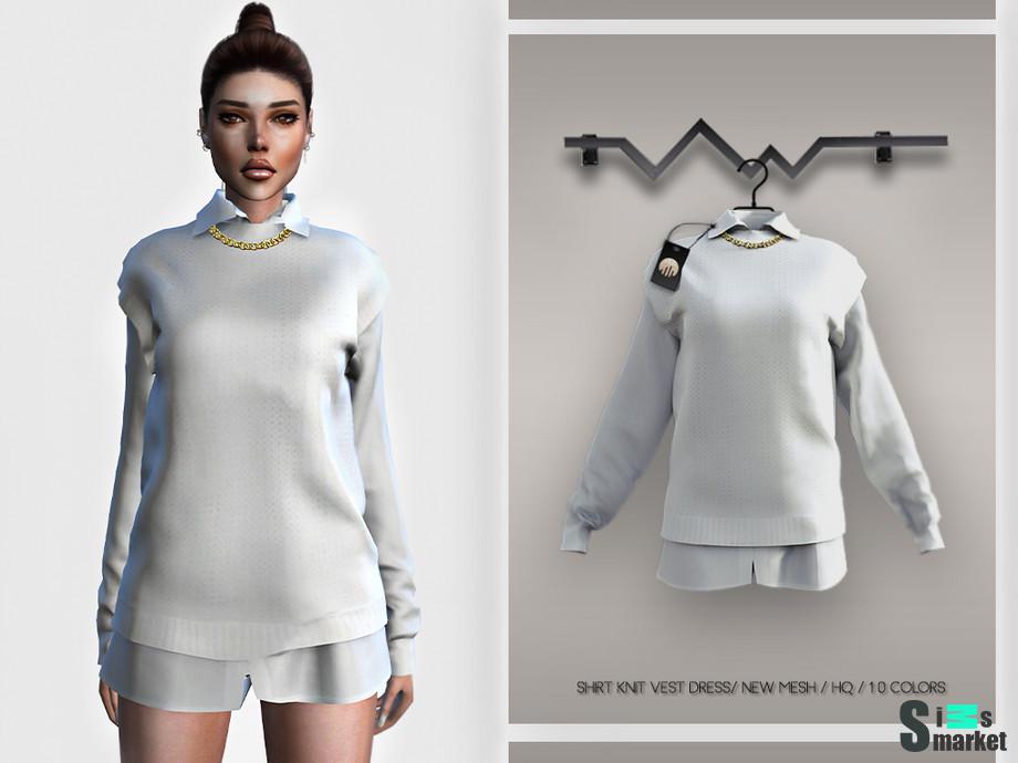 Костюм Knit Vest by busra-tr для Симс 4. Скачать мод