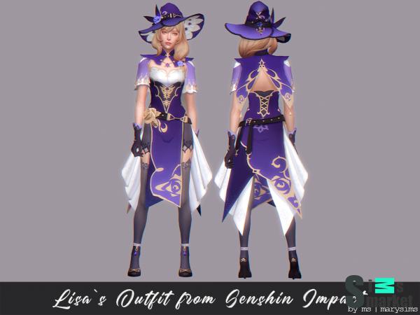 Костюм lisa by msmarysims для Симс 4. Скачать мод