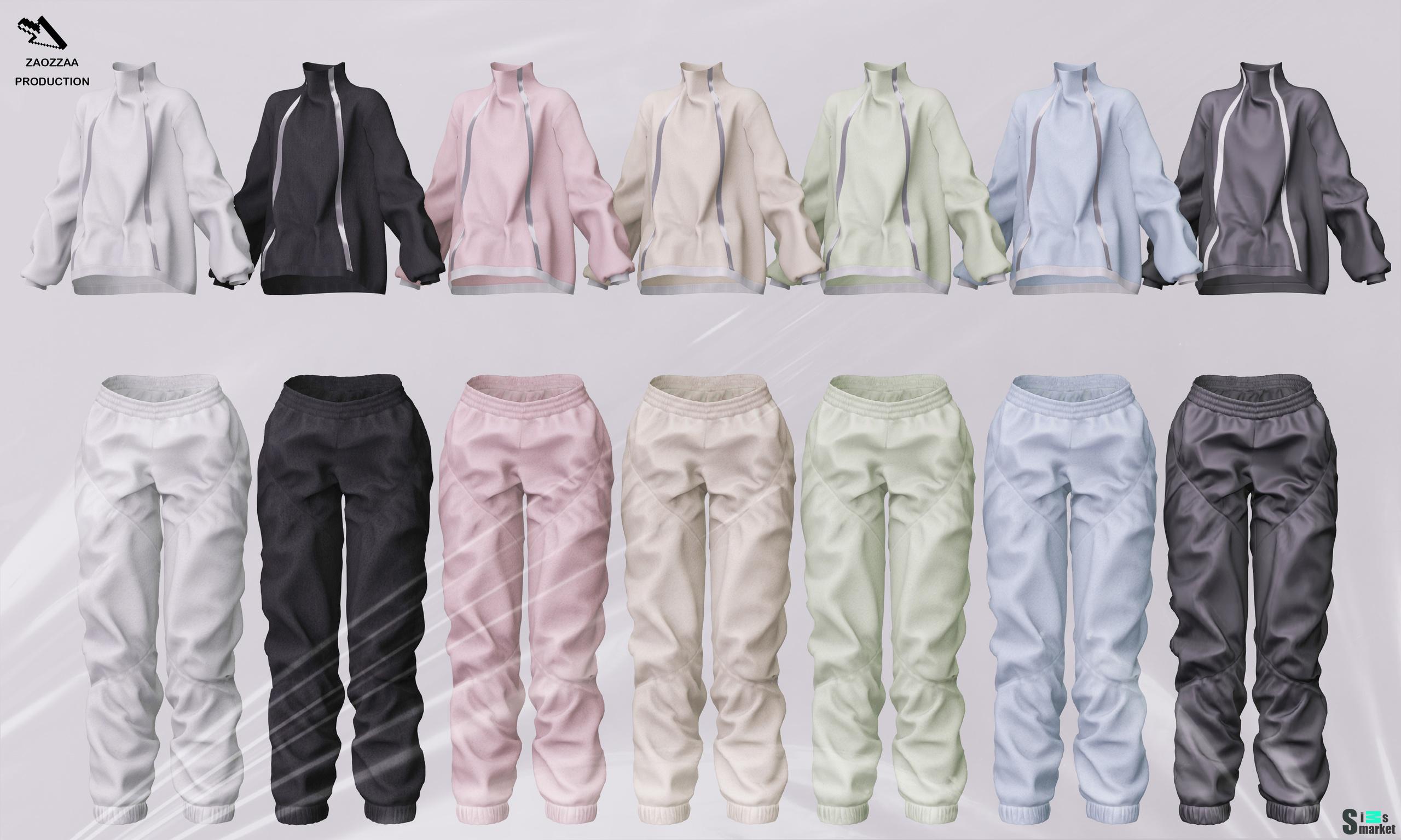 Костюм спортивный ZAO для Симс 4. Скачать мод