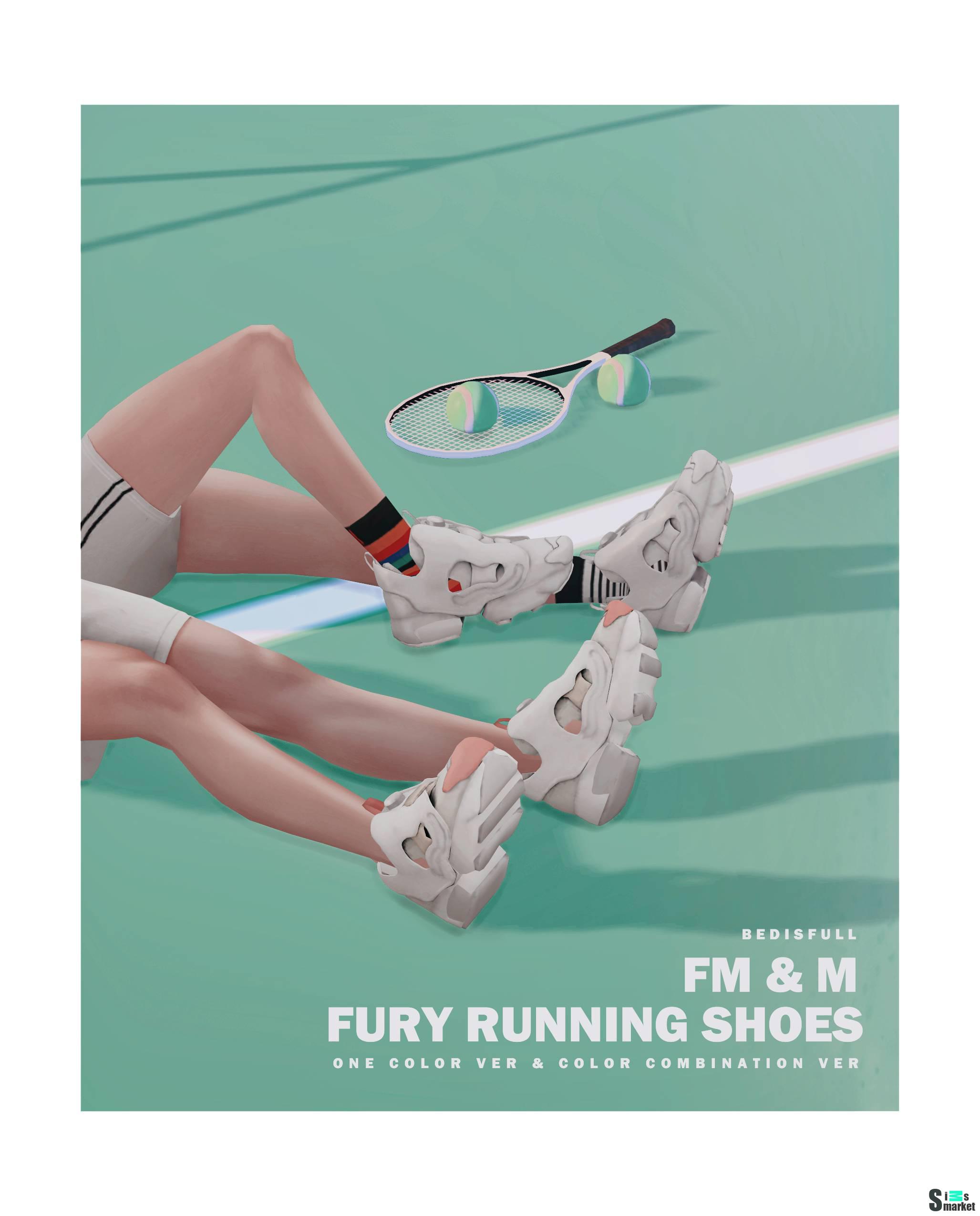 Кроссовки "Fury running shoes" для Симс 4 для Симс 4. Скачать мод