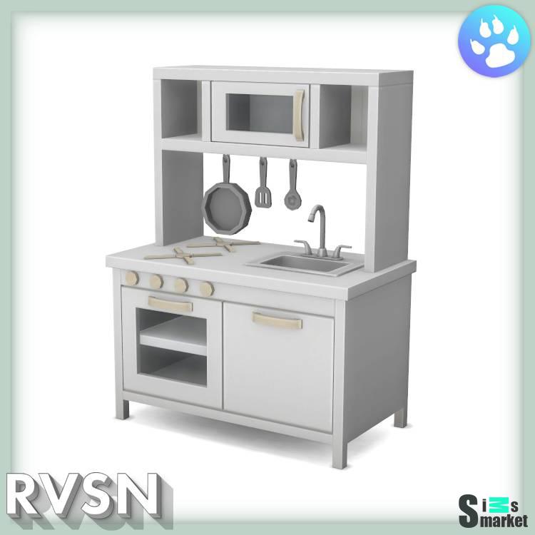 Кухня для детей и тоддлеров "Functional Play Kitchen" для Симс 4 для Симс 4. Скачать мод