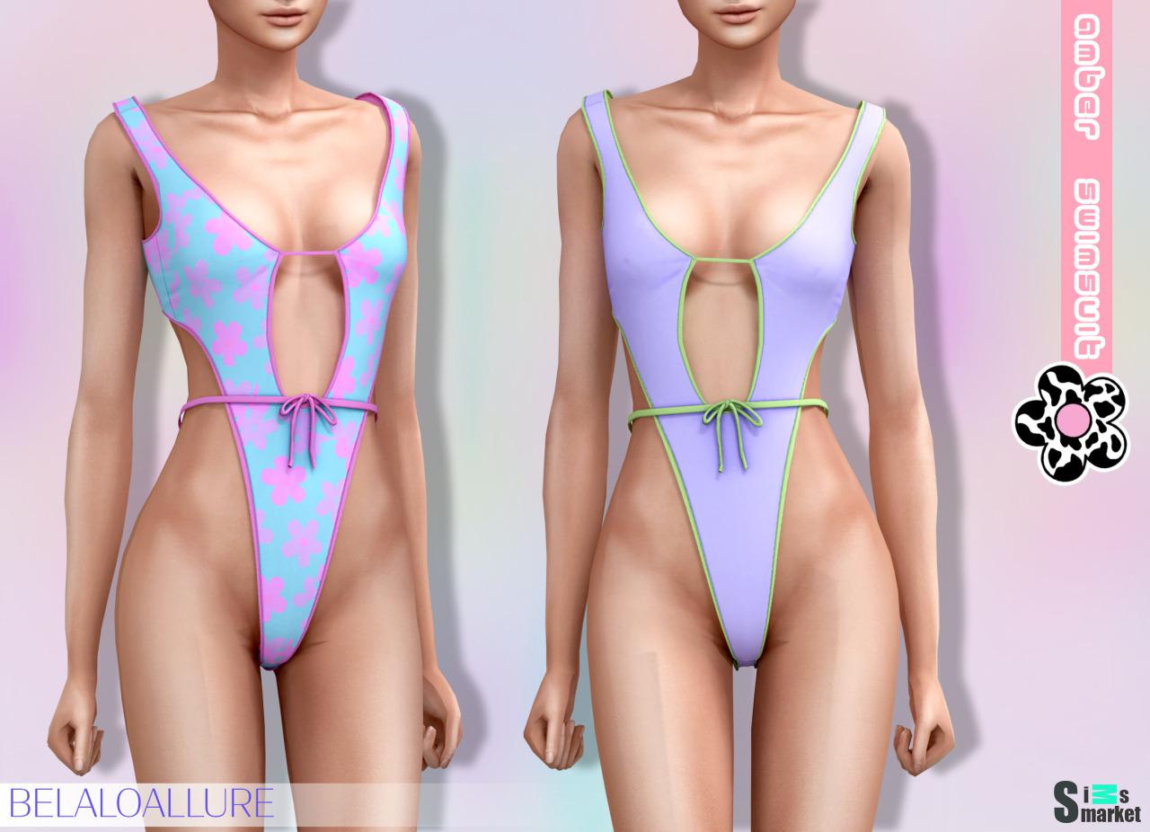 Купальник "Amber swimsuit" BELALOALLURE для Симс 4. Скачать мод