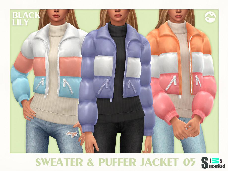 Куртка 05 by Black Lily для Симс 4. Скачать мод