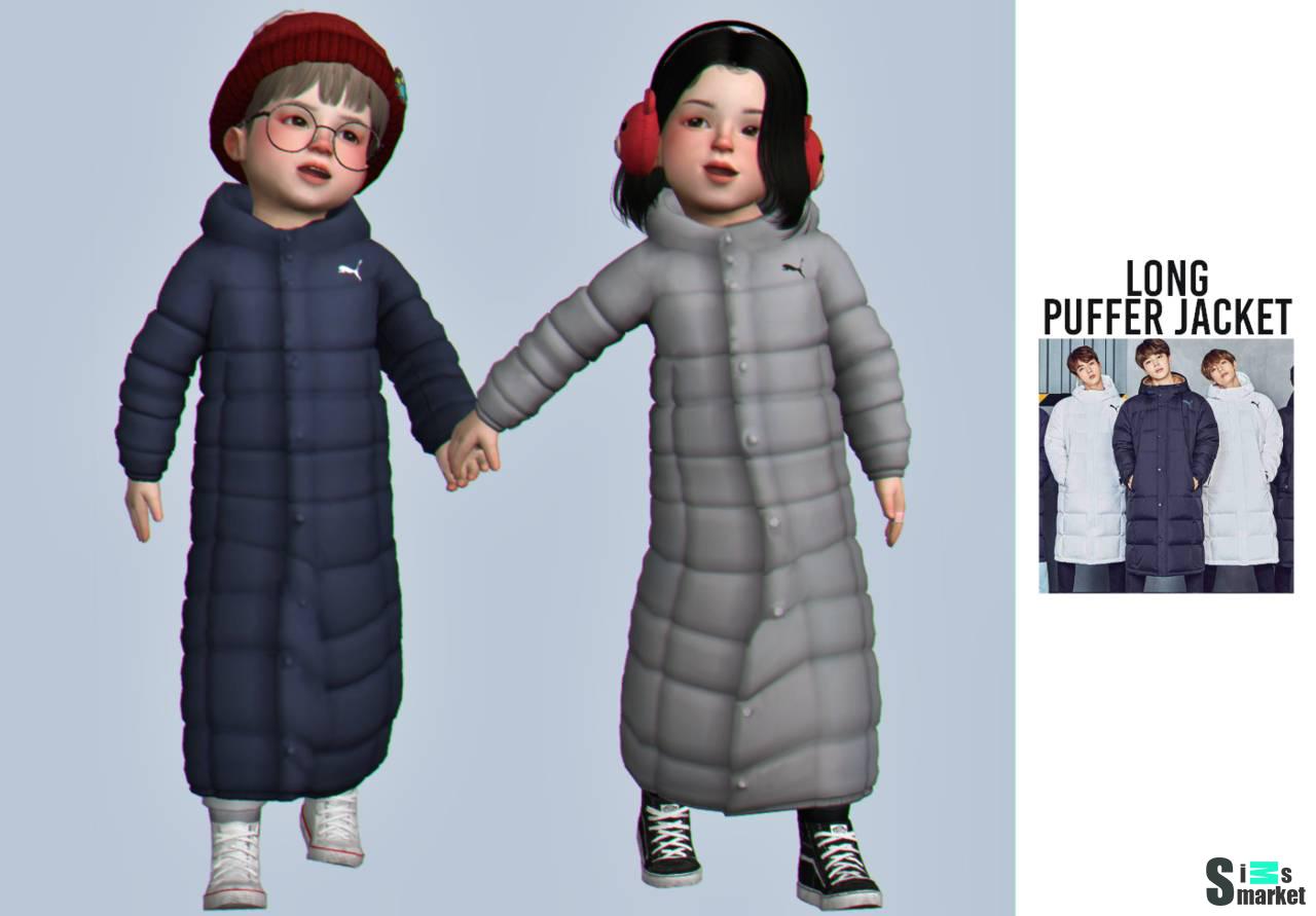 Куртка "long puffer jacket" для Симс 4 для Симс 4. Скачать мод