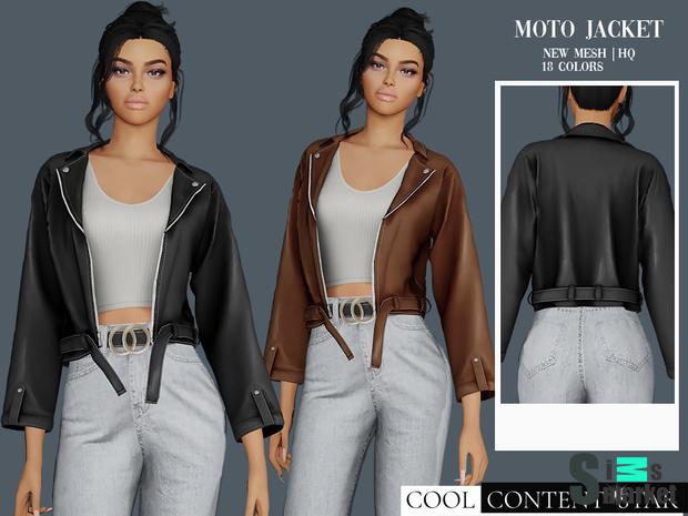 Куртка moto by cool_content_star для Симс 4. Скачать мод