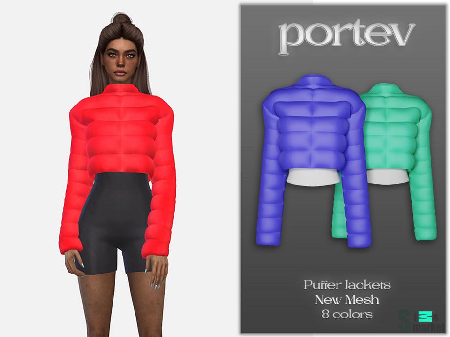 Куртка Puffer by portev для Симс 4. Скачать мод