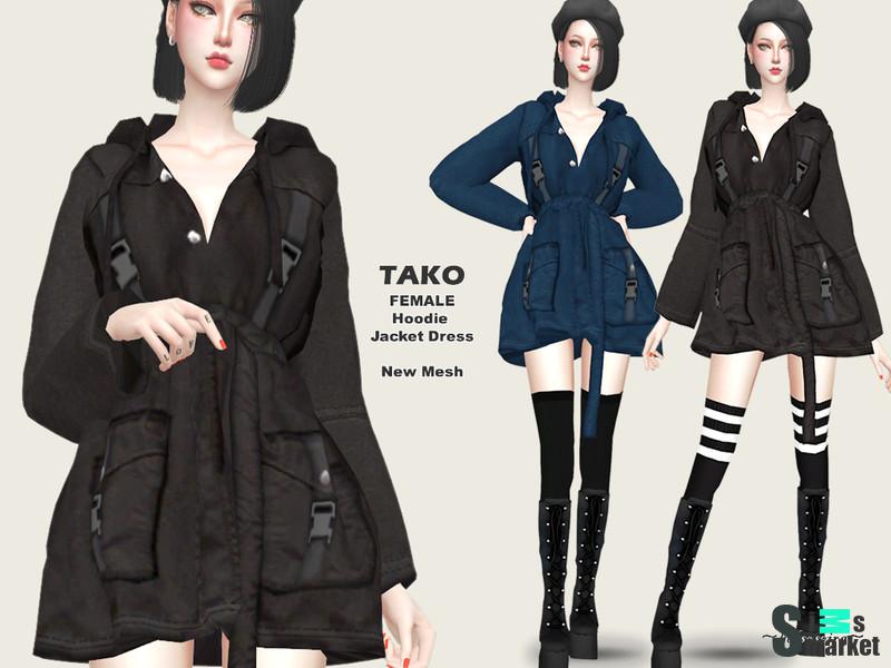 Куртка TAKO от helsoseira  для Симс 4. Скачать мод