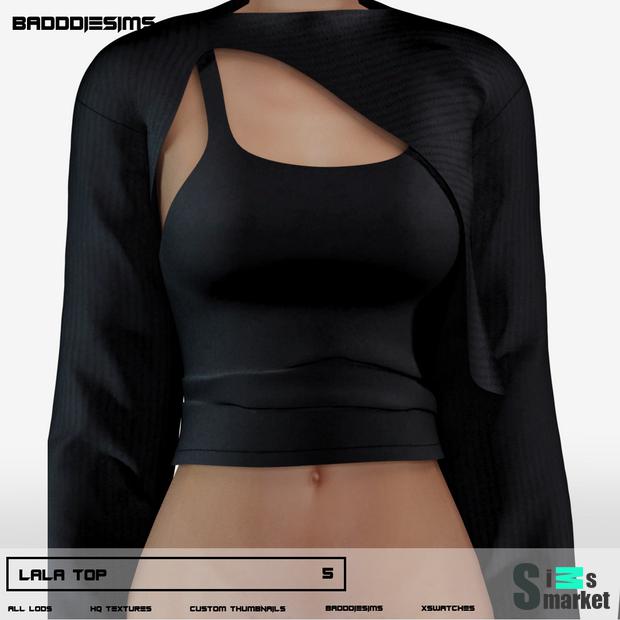 LALA TOP by BADDDIESIMS для Симс 4. Скачать мод