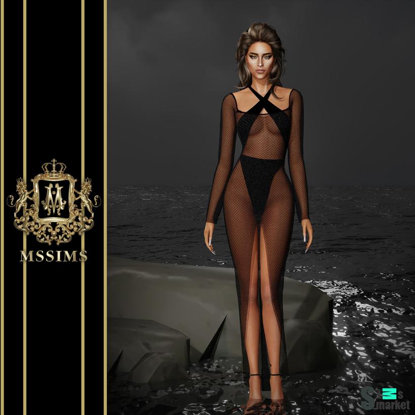 LAQUAN DRESS для Симс 4. Скачать мод