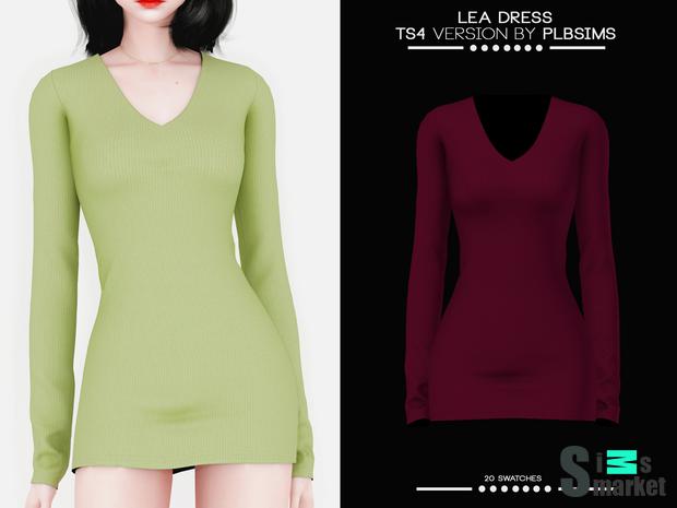Lea Dress для Симс 4. Скачать мод