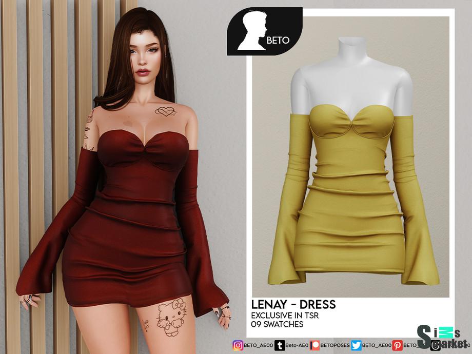 Lenay Dress by Beto_ae0 для Симс 4. Скачать мод