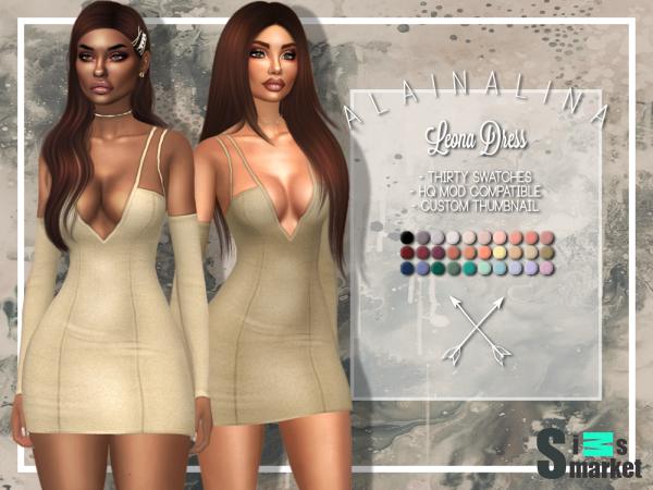 leona dress - the sims 4 для Симс 4. Скачать мод