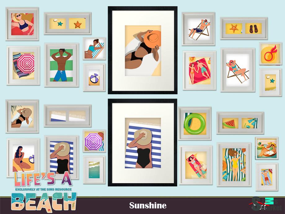 Летние картины Sunshine  для Симс 4. Скачать мод