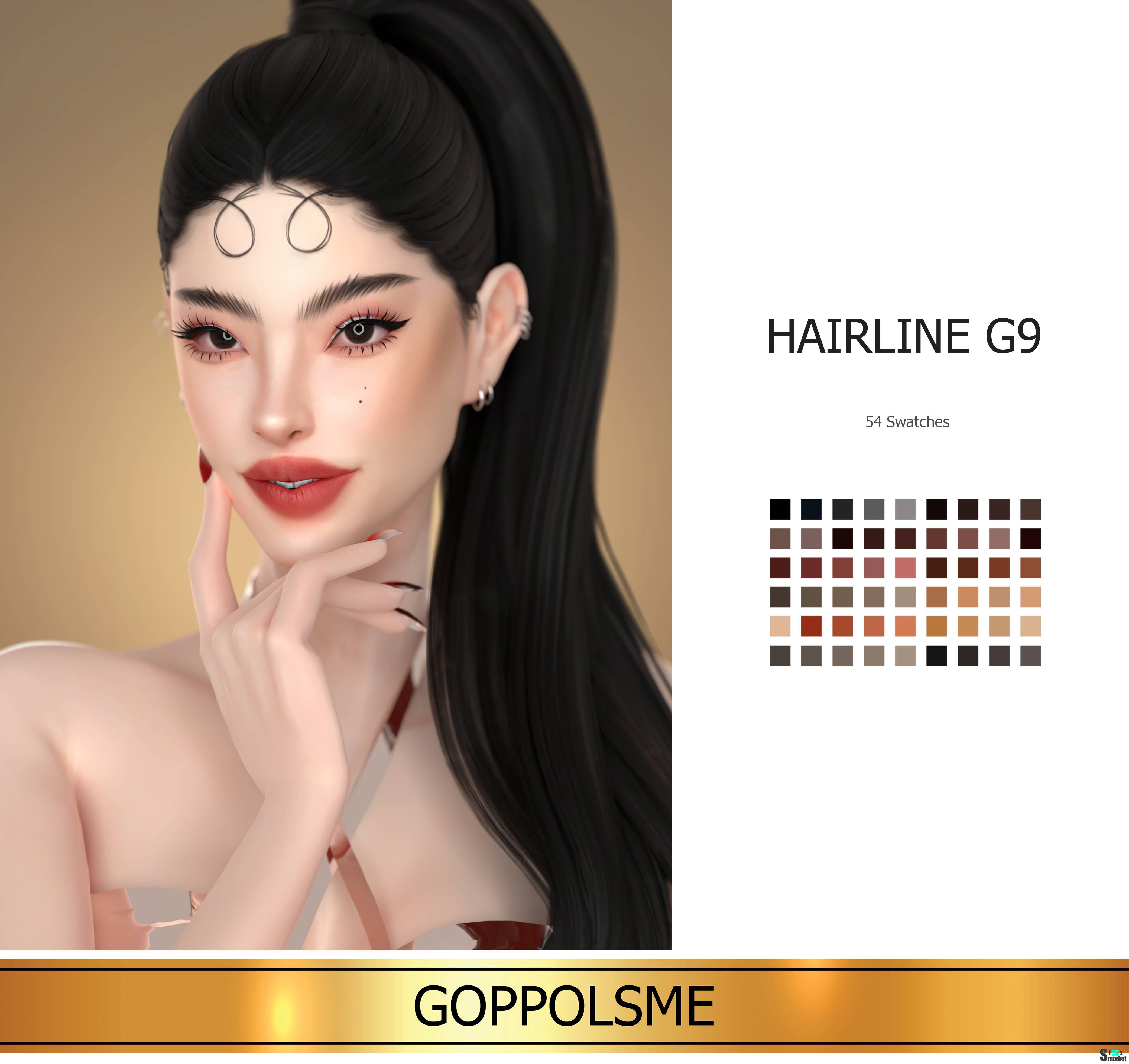 Линия волос "Hairline G9" для Симс 4 для Симс 4. Скачать мод