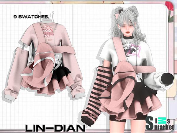 LONG SLEEVE-T AND SKIRT для Симс 4. Скачать мод