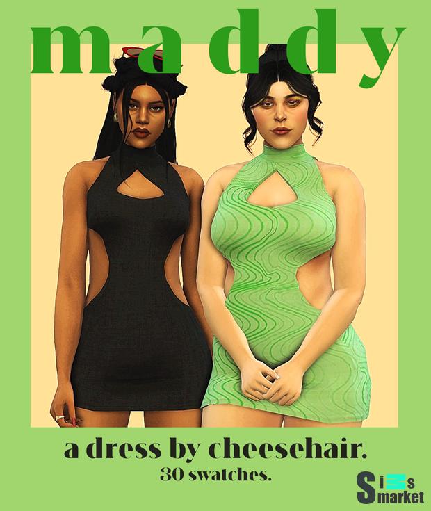 MADDI DRESS BY CHEESEHAIR для Симс 4. Скачать мод