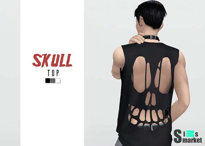 Майка "Skull Top" для Симс 4 для Симс 4. Скачать мод