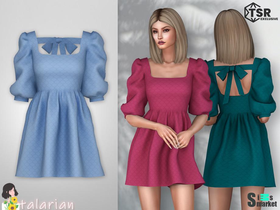 Malia Dress by talarian для Симс 4. Скачать мод