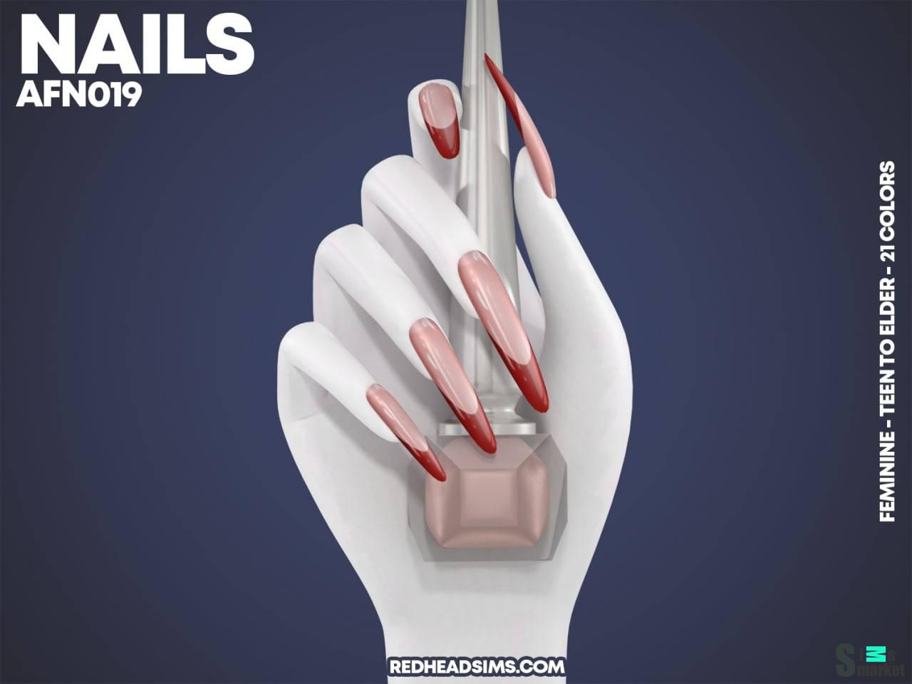 Маникюр "af nails n019" для Симс 4. Скачать мод