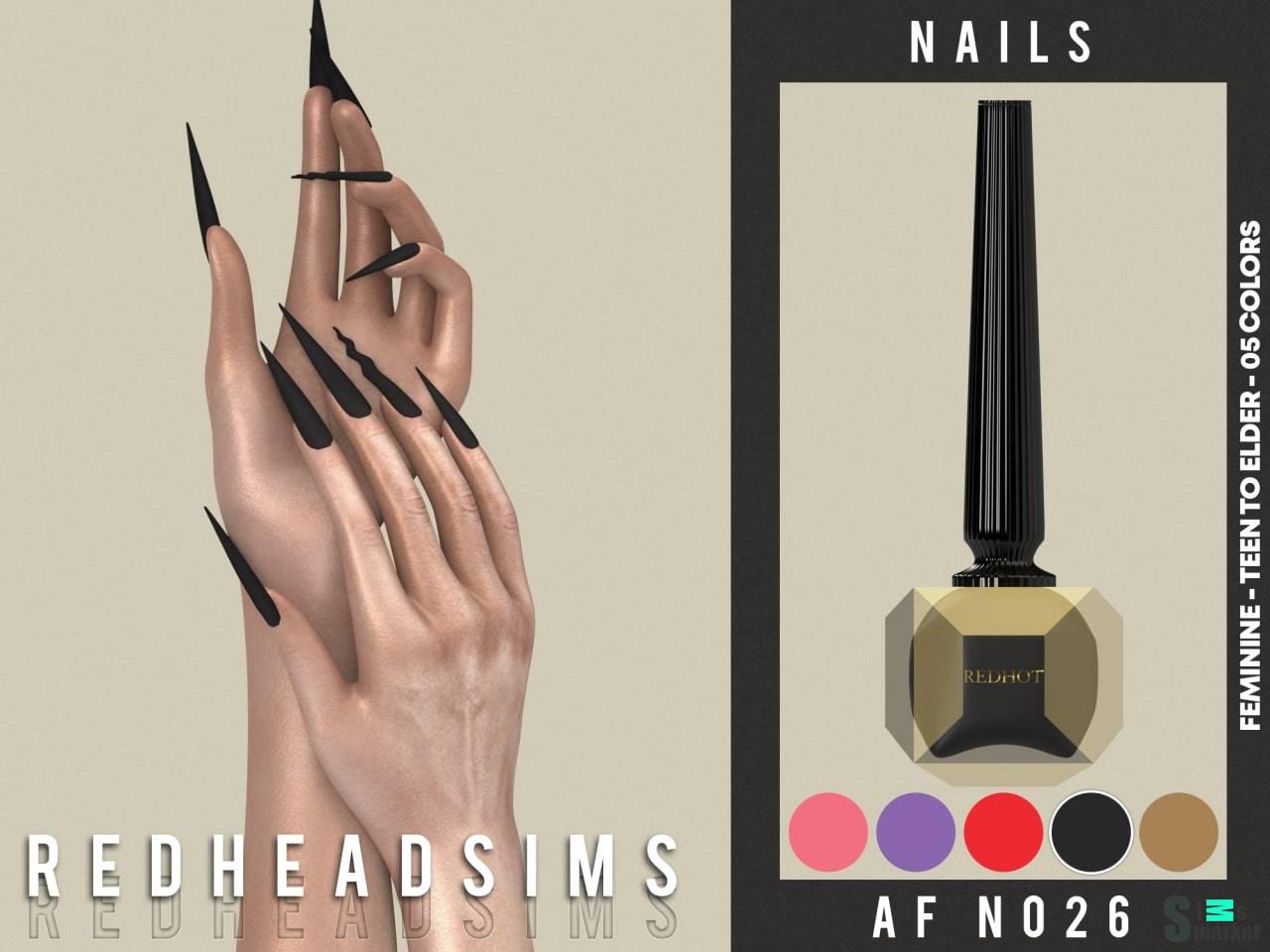Маникюр "AF NAILS N026" для Симс 4. Скачать мод Маникюр "AF NAILS N026" для Симс 4. Скачать мод