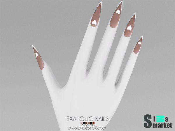 Маникюр exaholic by redheadsims для Симс 4. Скачать мод