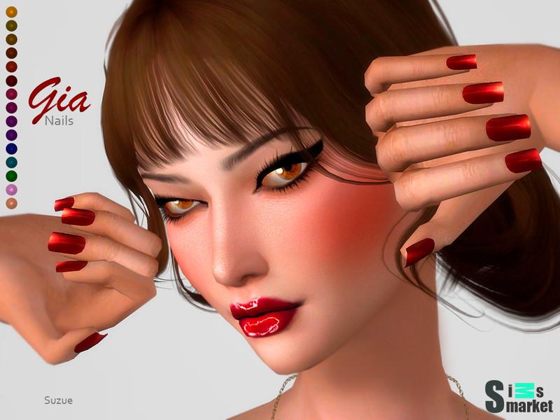 Маникюр Gia by Suzue для Симс 4. Скачать мод