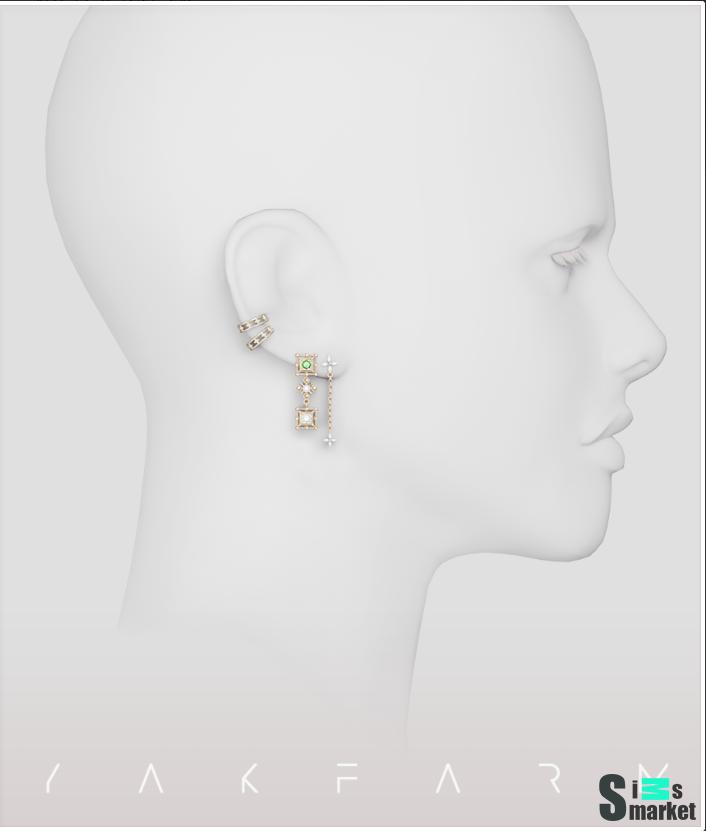 Mary Claus Earring by YAKFARM для Симс 4. Скачать мод