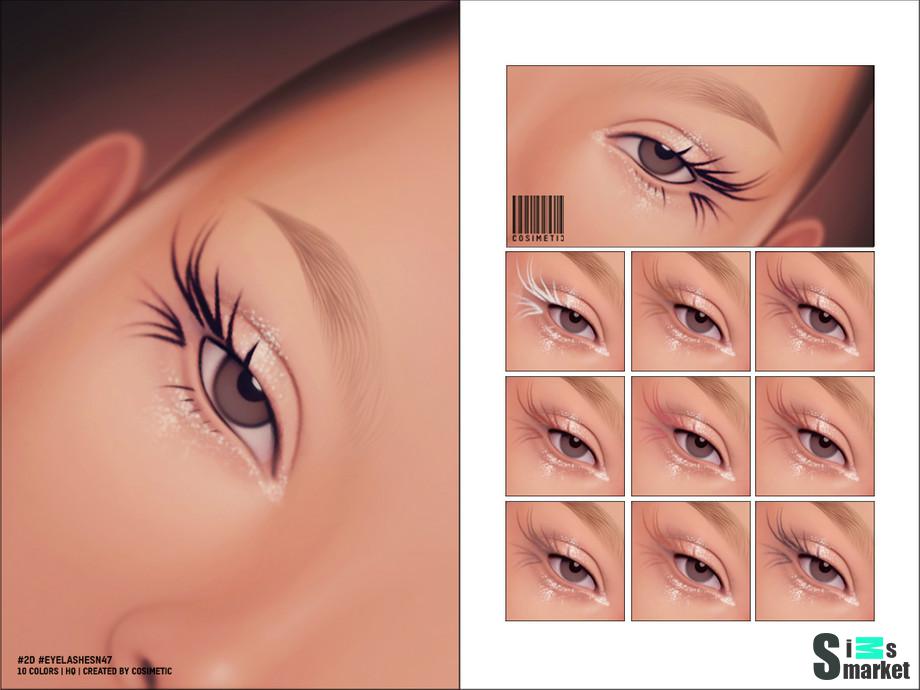 Maxis Match 2D Eyelashes N47 для Симс 4. Скачать мод