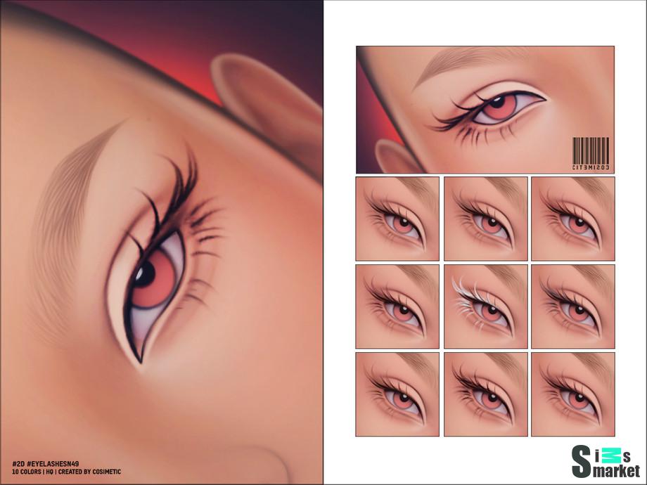 Maxis Match 2D Eyelashes N49 для Симс 4. Скачать мод