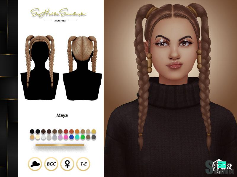 Maya Hairstyle by sehablasimlish для Симс 4. Скачать мод