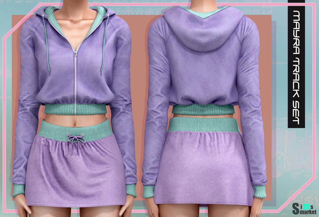 "Mayra track set" jacket BELALOALLURE для Симс 4. Скачать мод
