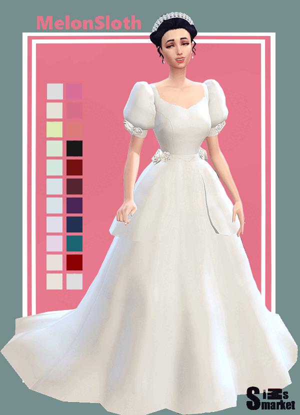 MelonSlothMelisandrePrincessDress для Симс 4. Скачать мод