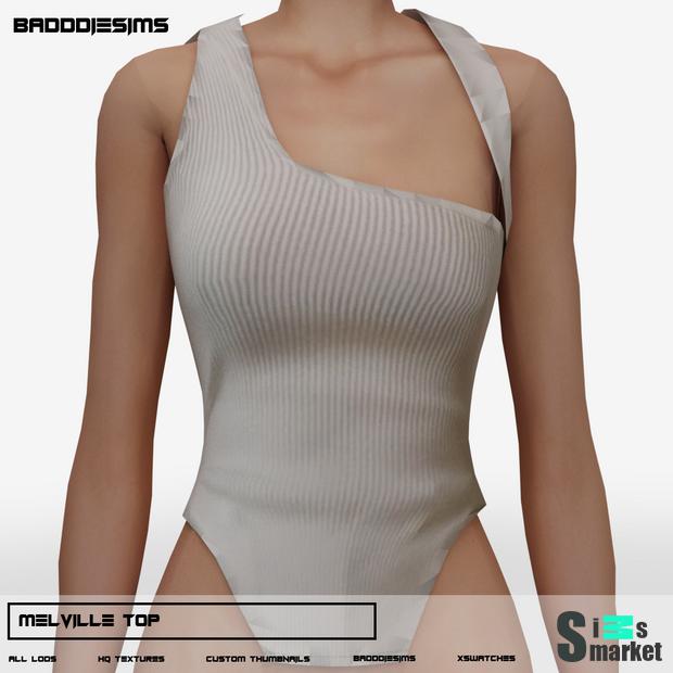 MELVILLE TOP by BADDDIESIMS для Симс 4. Скачать мод