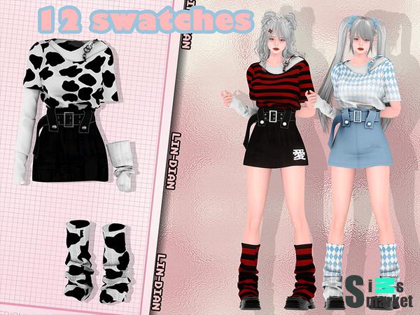 METAL CHAIN TOP AND SKIRT для Симс 4. Скачать мод