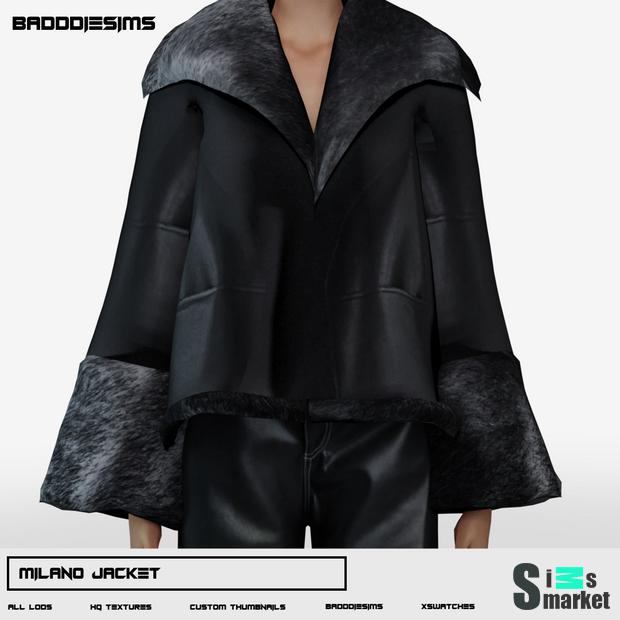 MILANO JACKET by BADDDIESIMS для Симс 4. Скачать мод