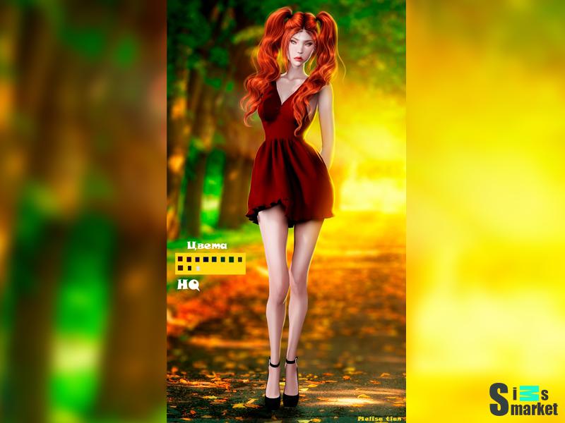 Мини-платье by Melisa_tian для Симс 4. Скачать мод