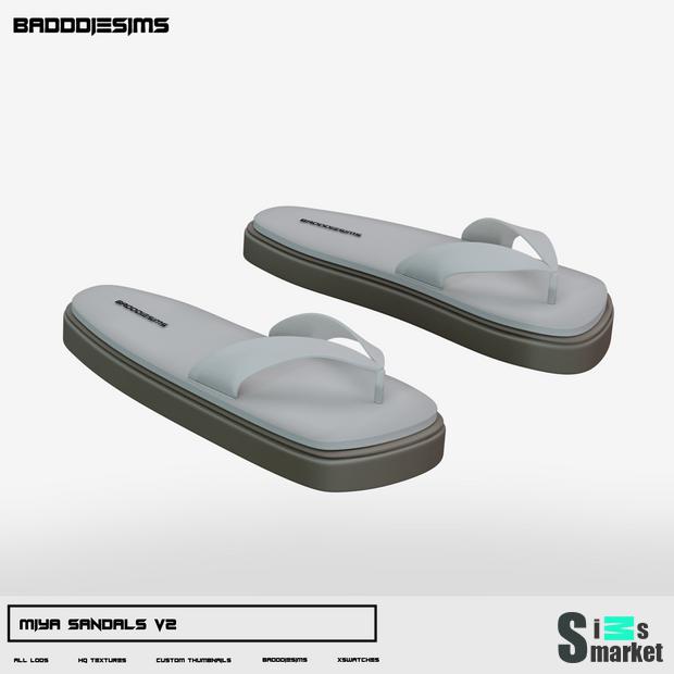 MIYA SANDALS V2 by BADDDIESIMS для Симс 4. Скачать мод