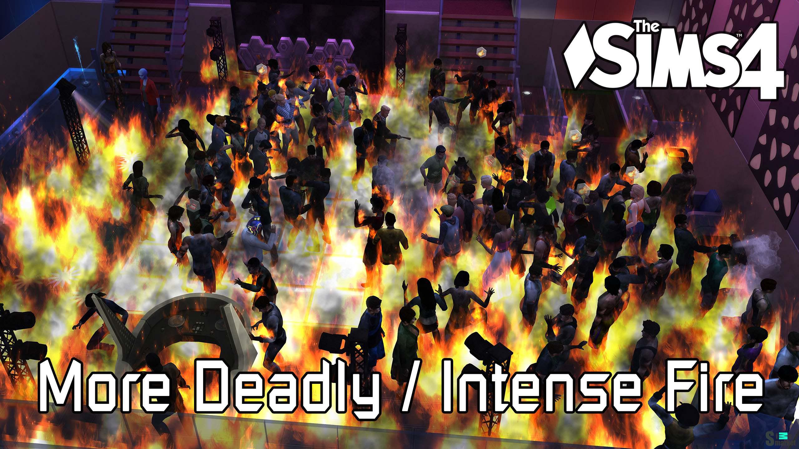 Мод - Яростный огонь "More Deadly/Intense Fire" для Симс 4 для Симс 4. Скачать мод