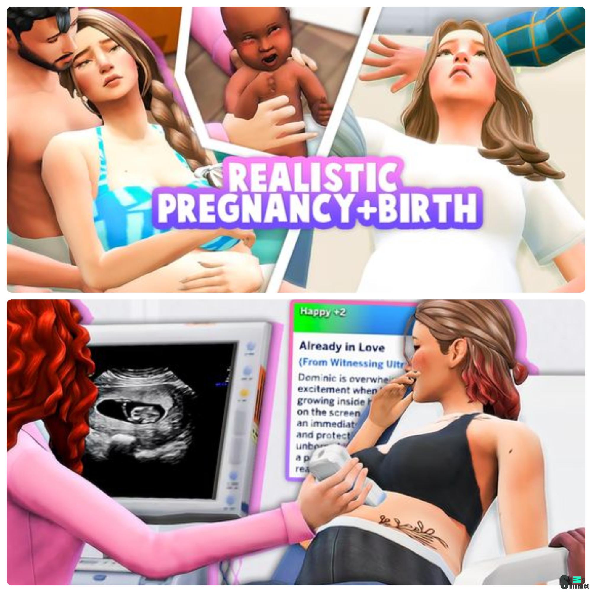 Мод «Новый функционал Реалистичный процесс родов или Child Birth Mod» от PandaSama для Sims 4 для Симс 4. Скачать мод