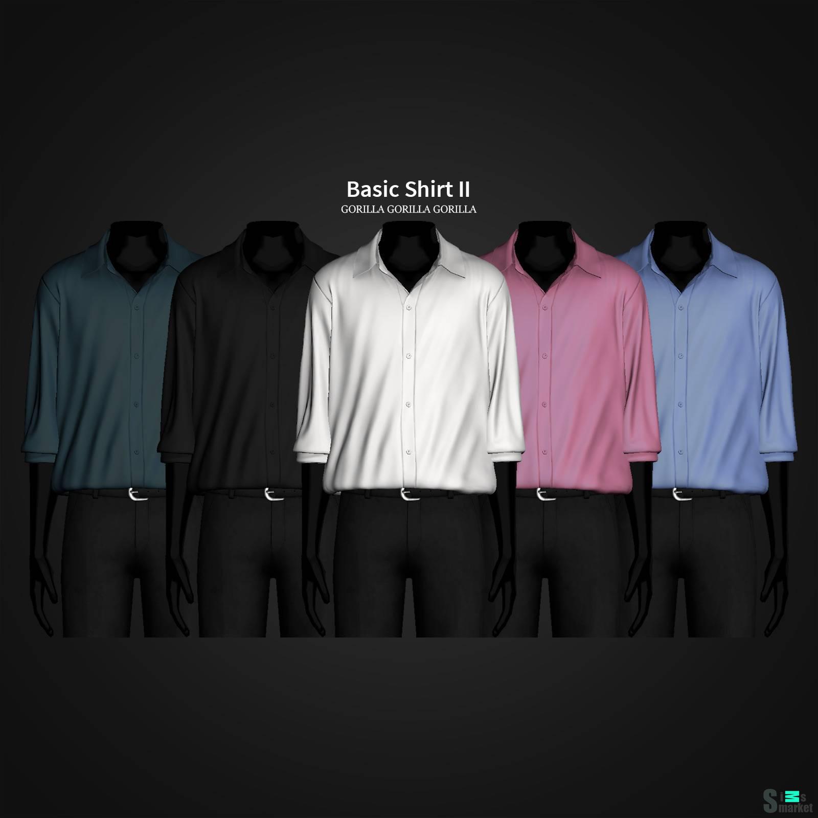 Мужская рубашка "Basic Shirt II" для Симс 4 для Симс 4. Скачать мод