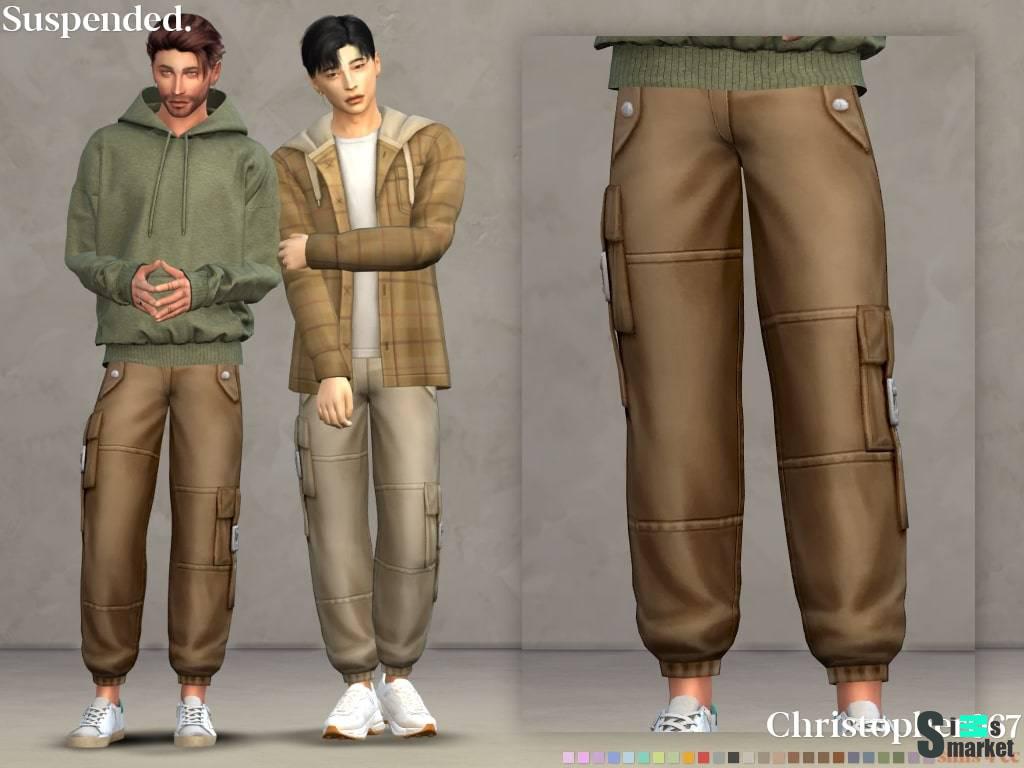 Мужские брюки "Suspended Pants" для Симс 4 для Симс 4. Скачать мод