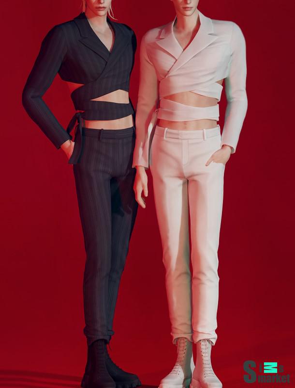 Мужской костюм "KK Red lights" для Симс 4. Скачать мод