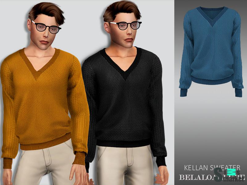 Мужской свитер Kellan от belloallure для Симс 4. Скачать мод