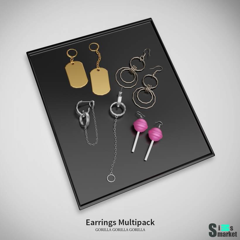 Набор аксессуаров "Earrings Multipack" для Симс 4 для Симс 4. Скачать мод