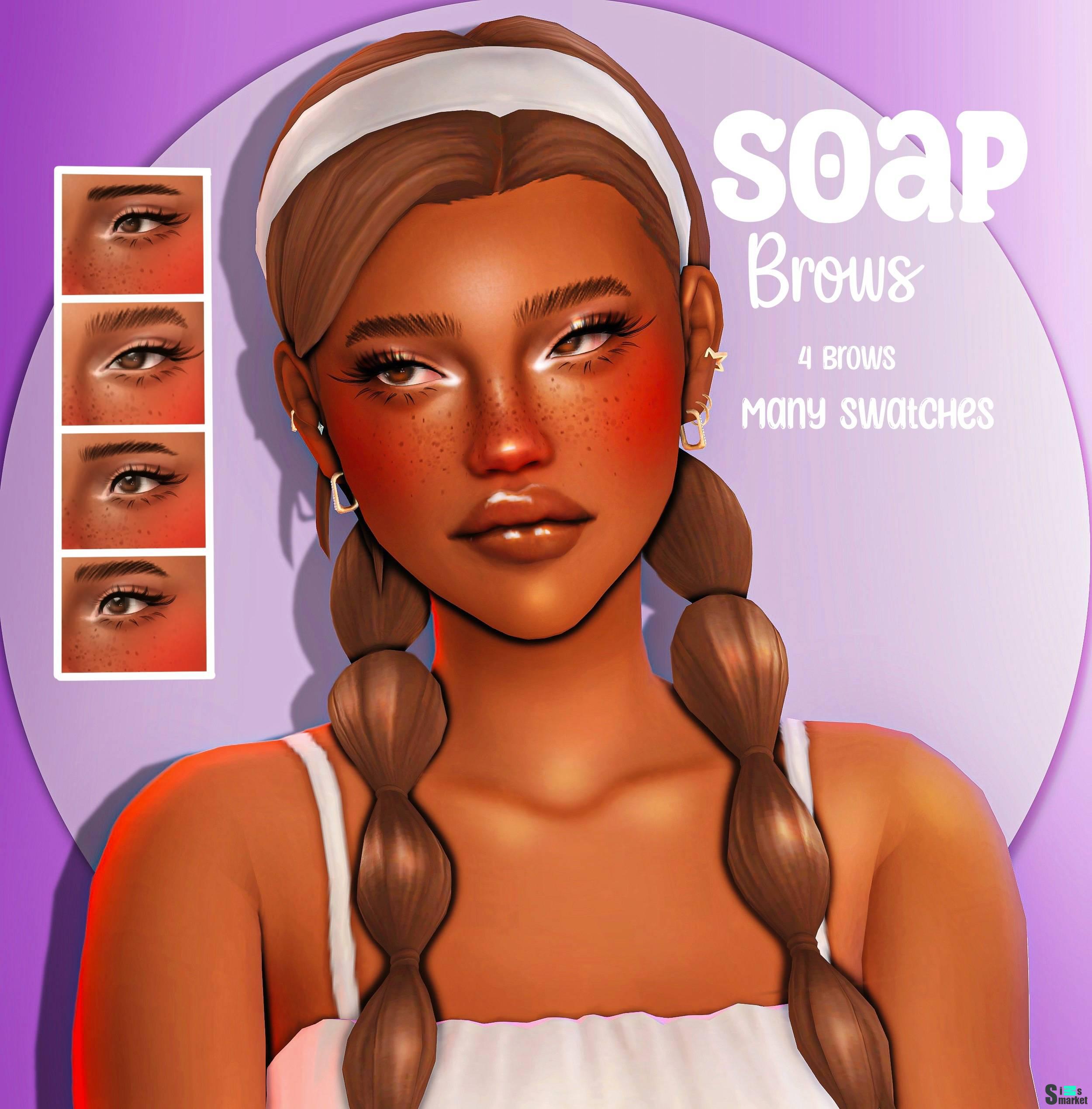 Набор бровей "soap brows set" для Симс 4 для Симс 4. Скачать мод