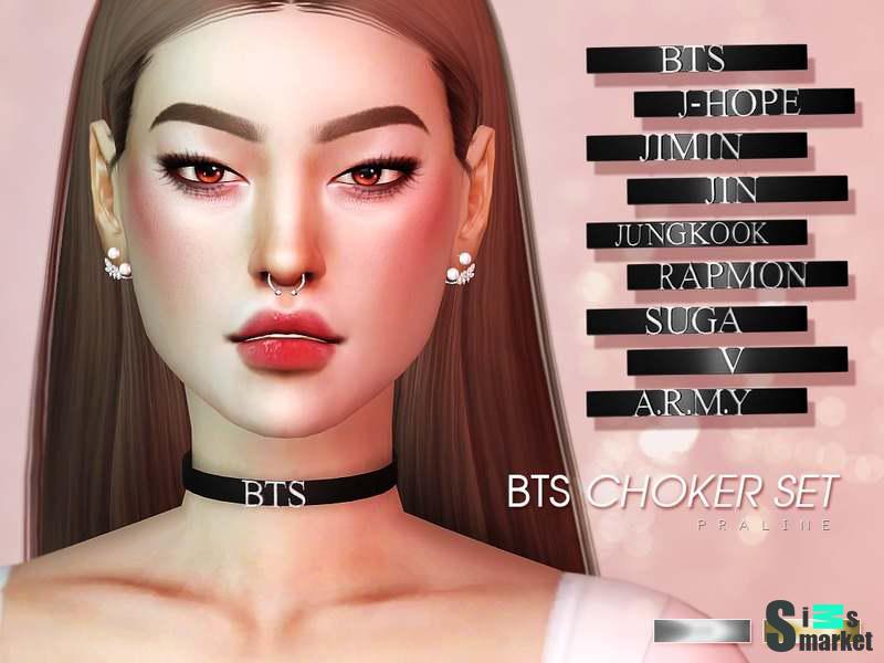 Набор чокеров "BTS Choker Set" для Симс 4 для Симс 4. Скачать мод