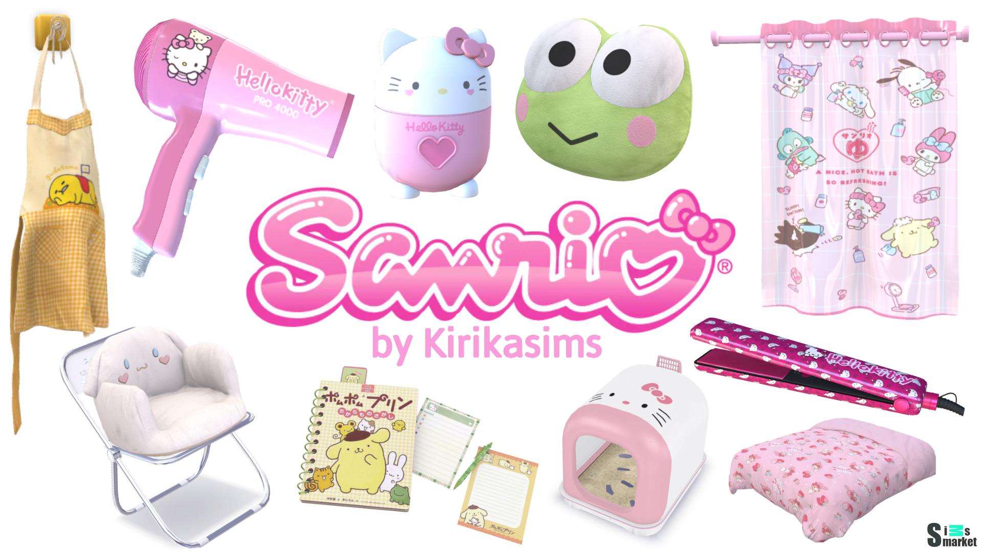 Набор декораций "Sanrio Set" by kirikasims для Симс 4. Скачать мод