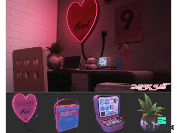 Набор desk by : mechtasims для Симс 4. Скачать мод